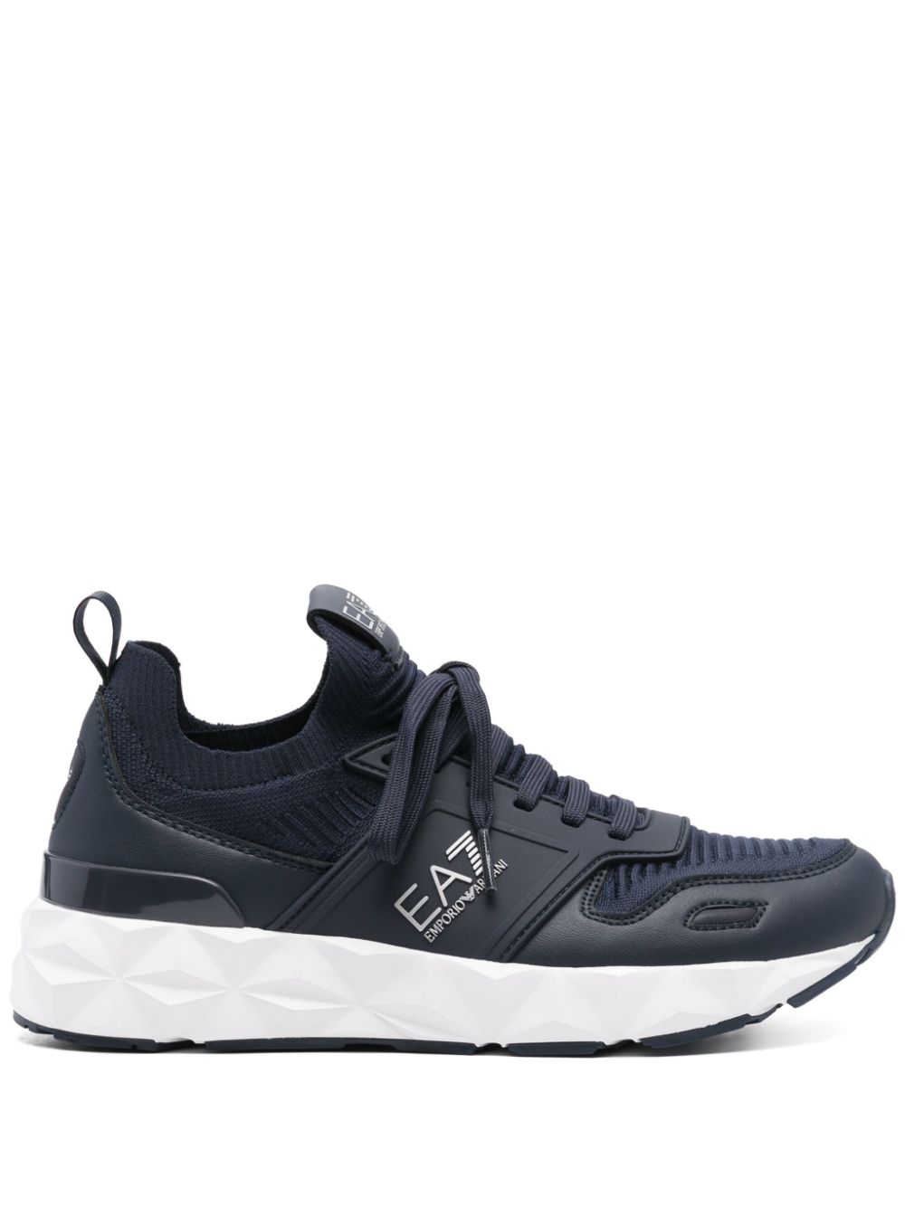 Ea7 Emporio Armani logo-embossed sneakers Blue