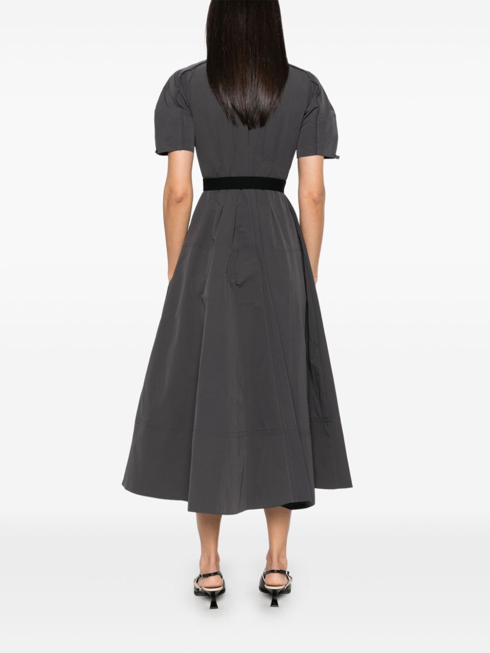 Elisabetta Franchi belted midi dress Grijs