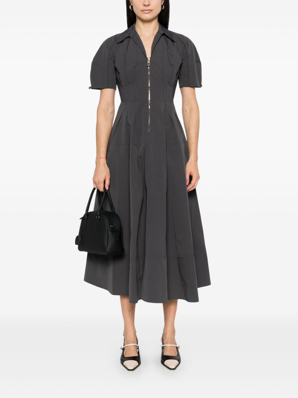 Elisabetta Franchi belted midi dress - Grijs