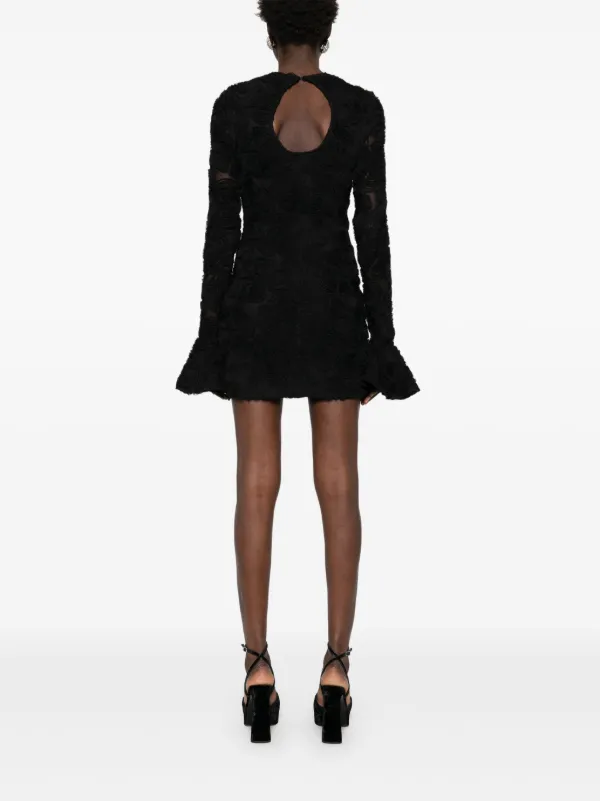 ROTATE BIRGER CHRISTENSEN Floral Mesh Mini Dress | Black