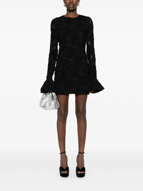 ROTATE BIRGER CHRISTENSEN Floral Mesh Mini Dress | Black