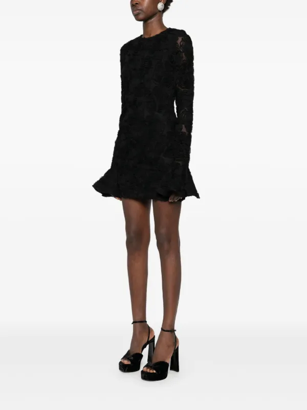 ROTATE BIRGER CHRISTENSEN Floral Mesh Mini Dress | Black