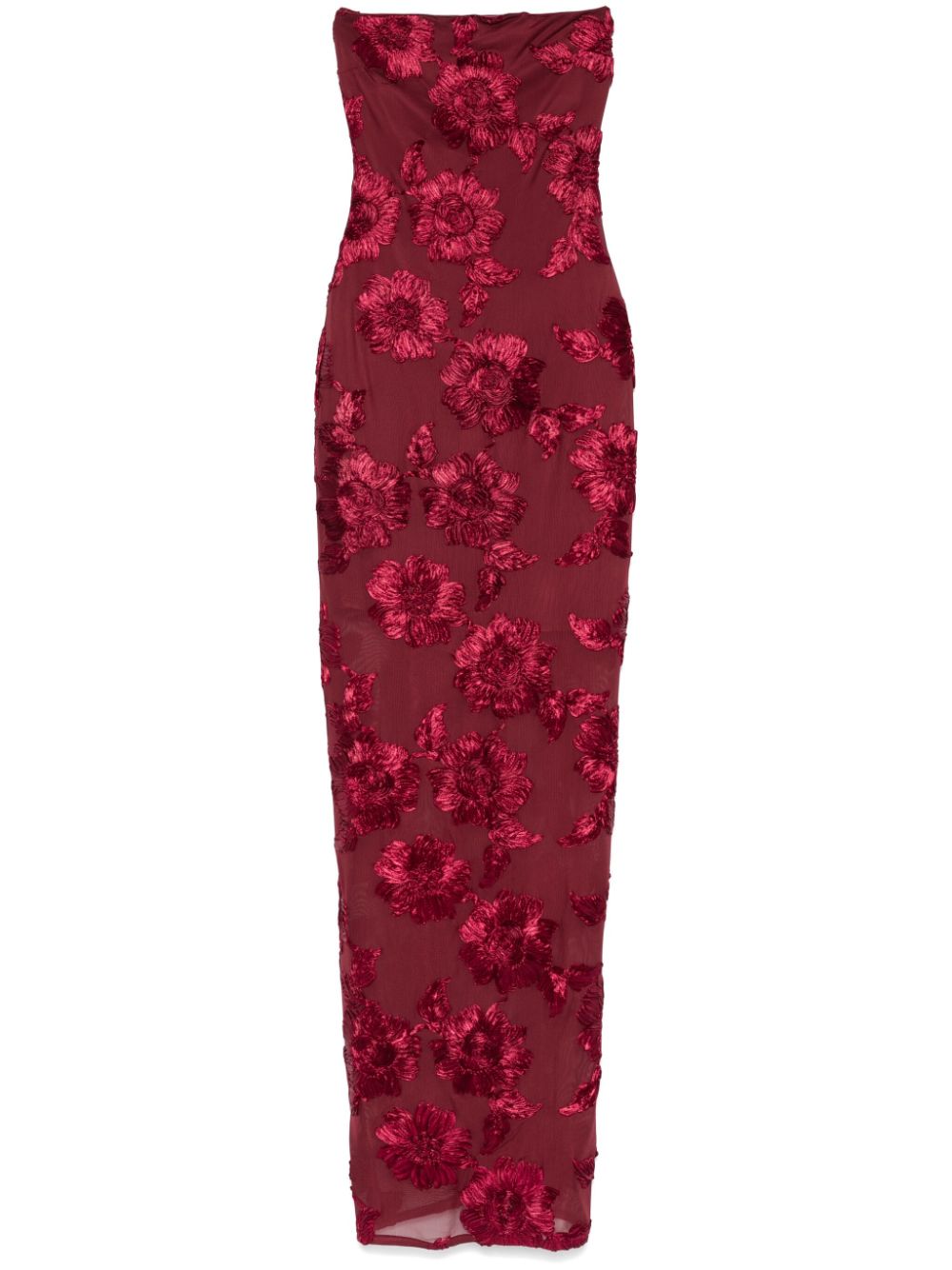 ROTATE BIRGER CHRISTENSEN floral-appliqué maxi dress - Red