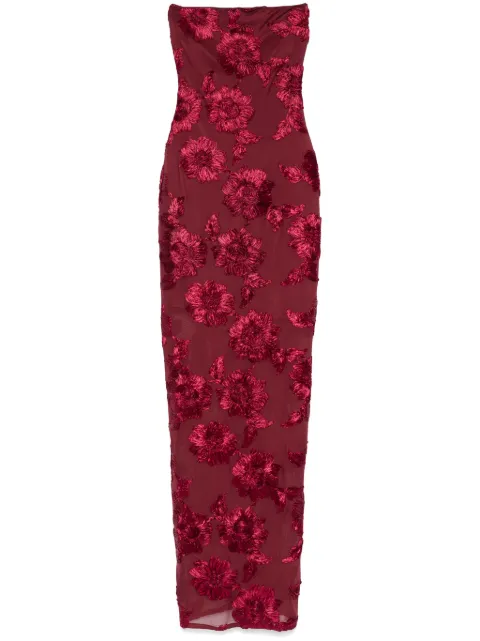 ROTATE BIRGER CHRISTENSEN vestido largo con aplique floral