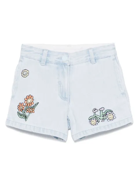 Stella McCartney Kids embroidered denim shorts