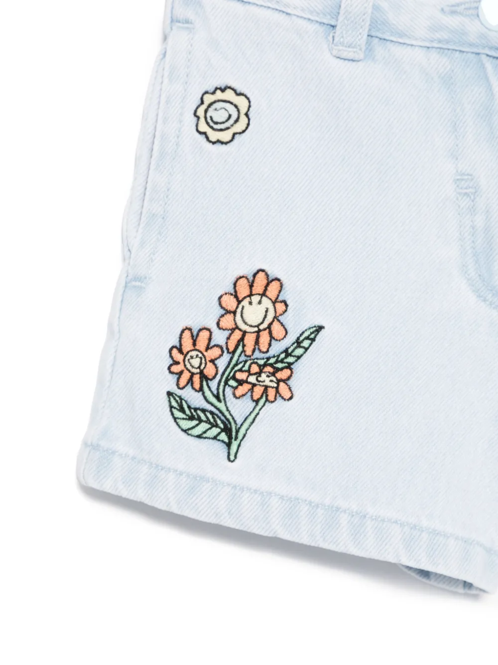 Stella McCartney Kids Spijkershorts met borduurwerk Blauw