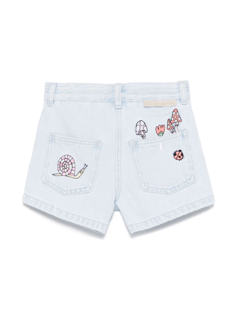 Stella McCartney Kids Spijkershorts met borduurwerk - Blauw