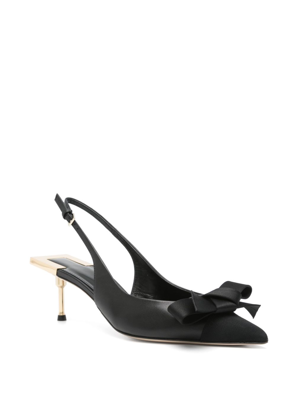 Elisabetta Franchi 50mm bow-detail slingback pumps Black