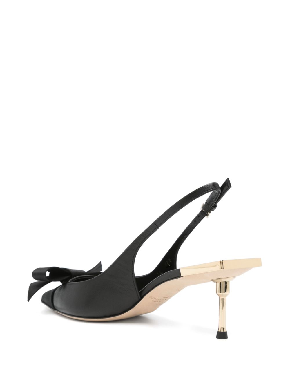 Elisabetta Franchi 50mm bow-detail slingback pumps Black