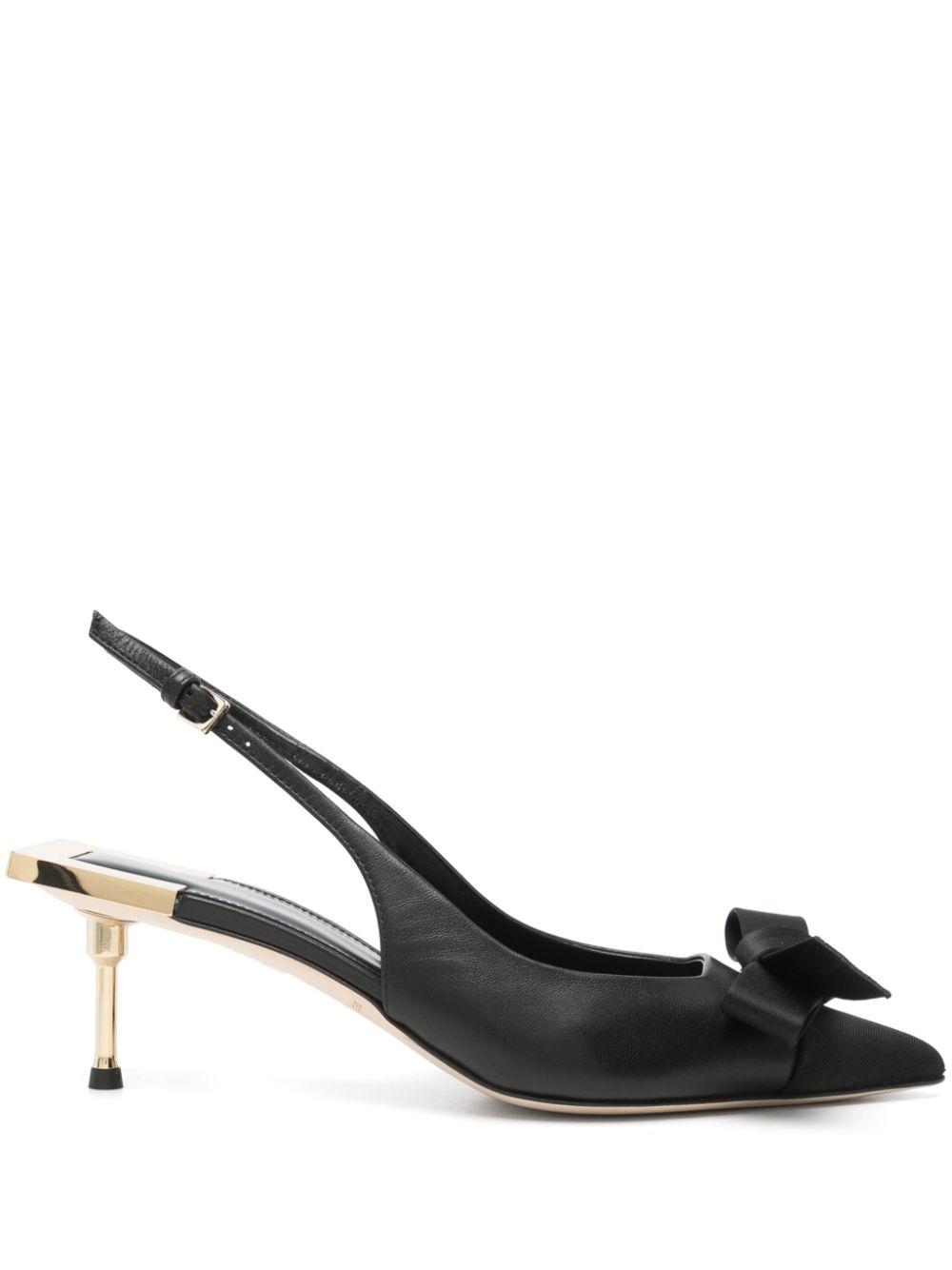 Elisabetta Franchi 50mm bow-detail slingback pumps Black