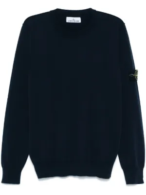 Stone Island バッジ クルーネック セーター | ブラック | FARFETCH JP