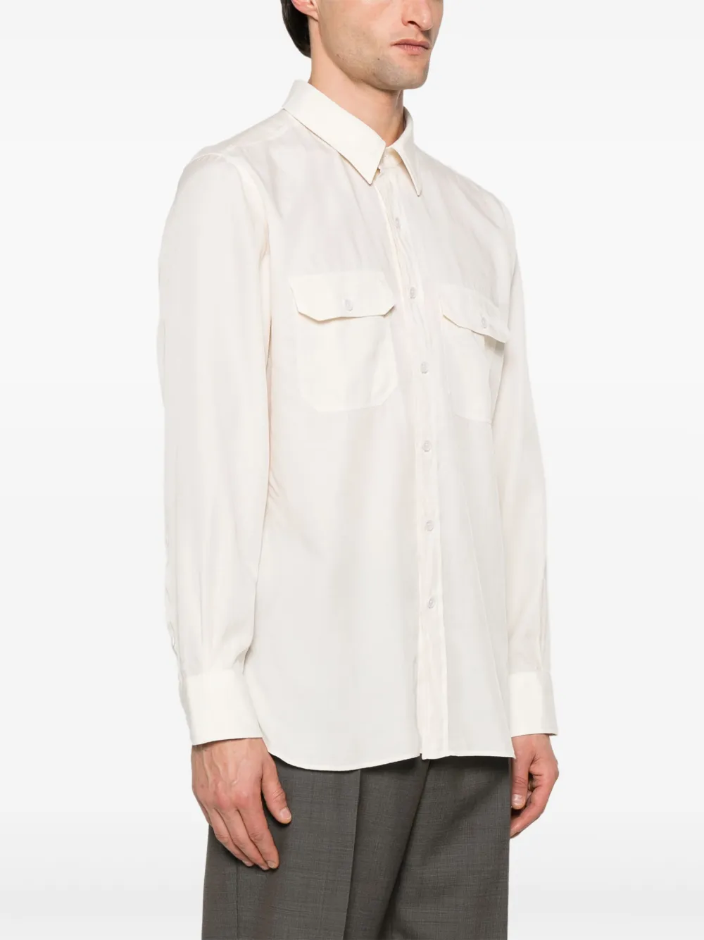 TOM FORD Twill overhemd Beige