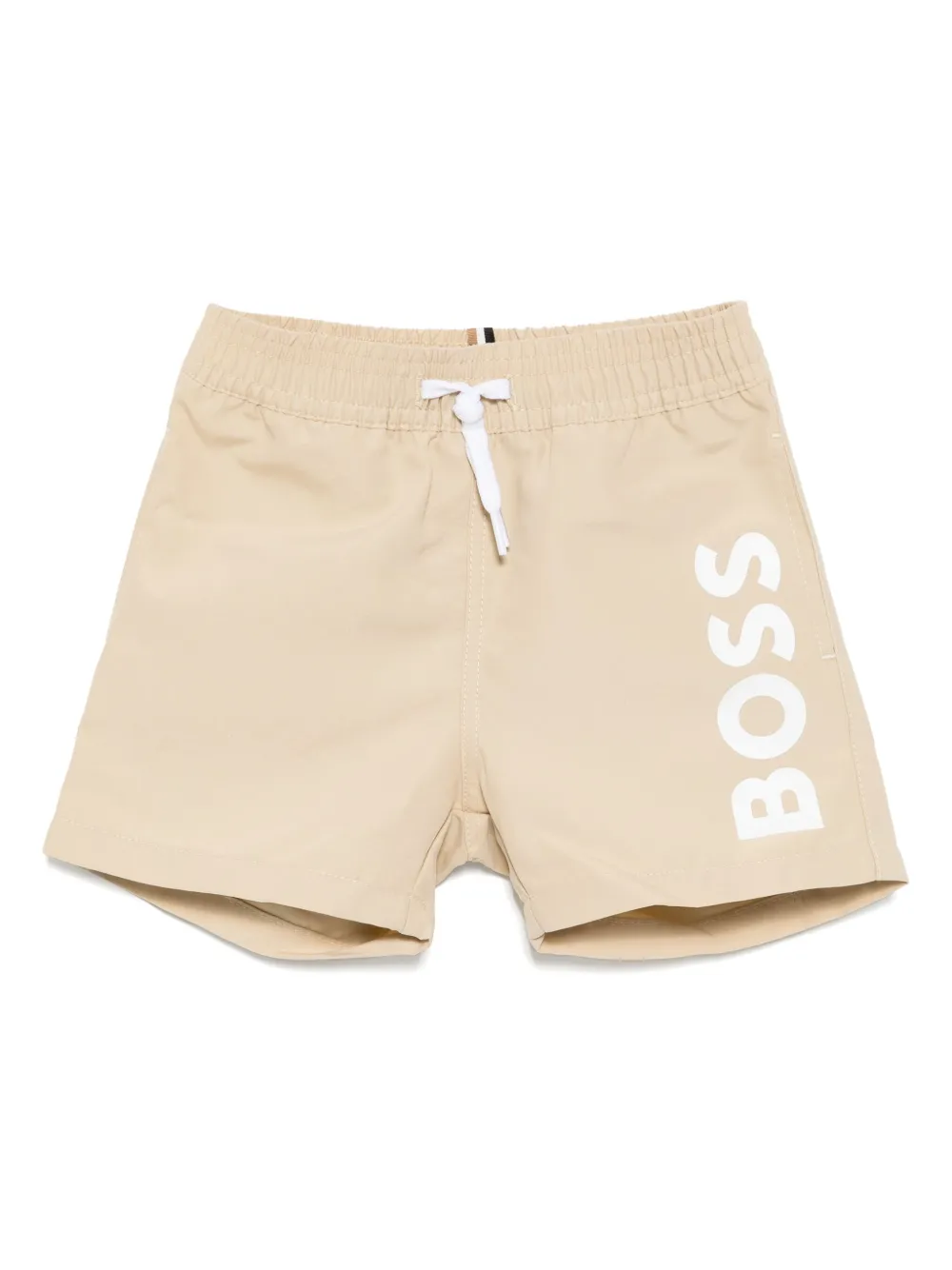 BOSS Kidswear Zwembroek met logoprint Beige