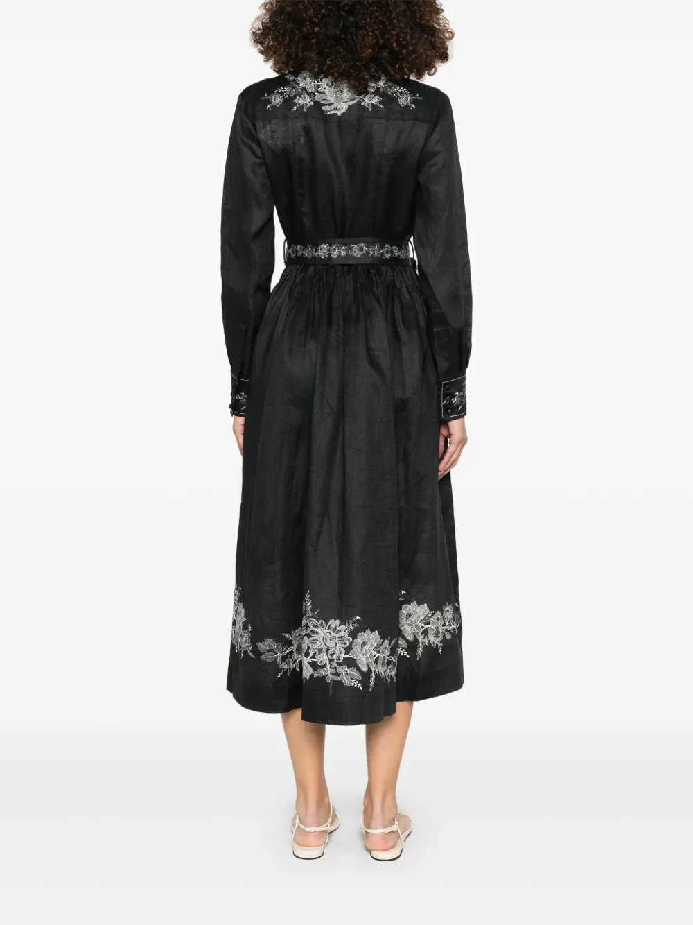 ZIMMERMANN Midi-blousejurk Zwart