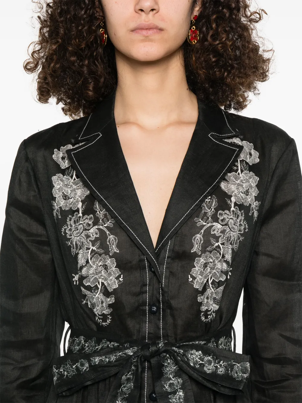 ZIMMERMANN Midi-blousejurk Zwart