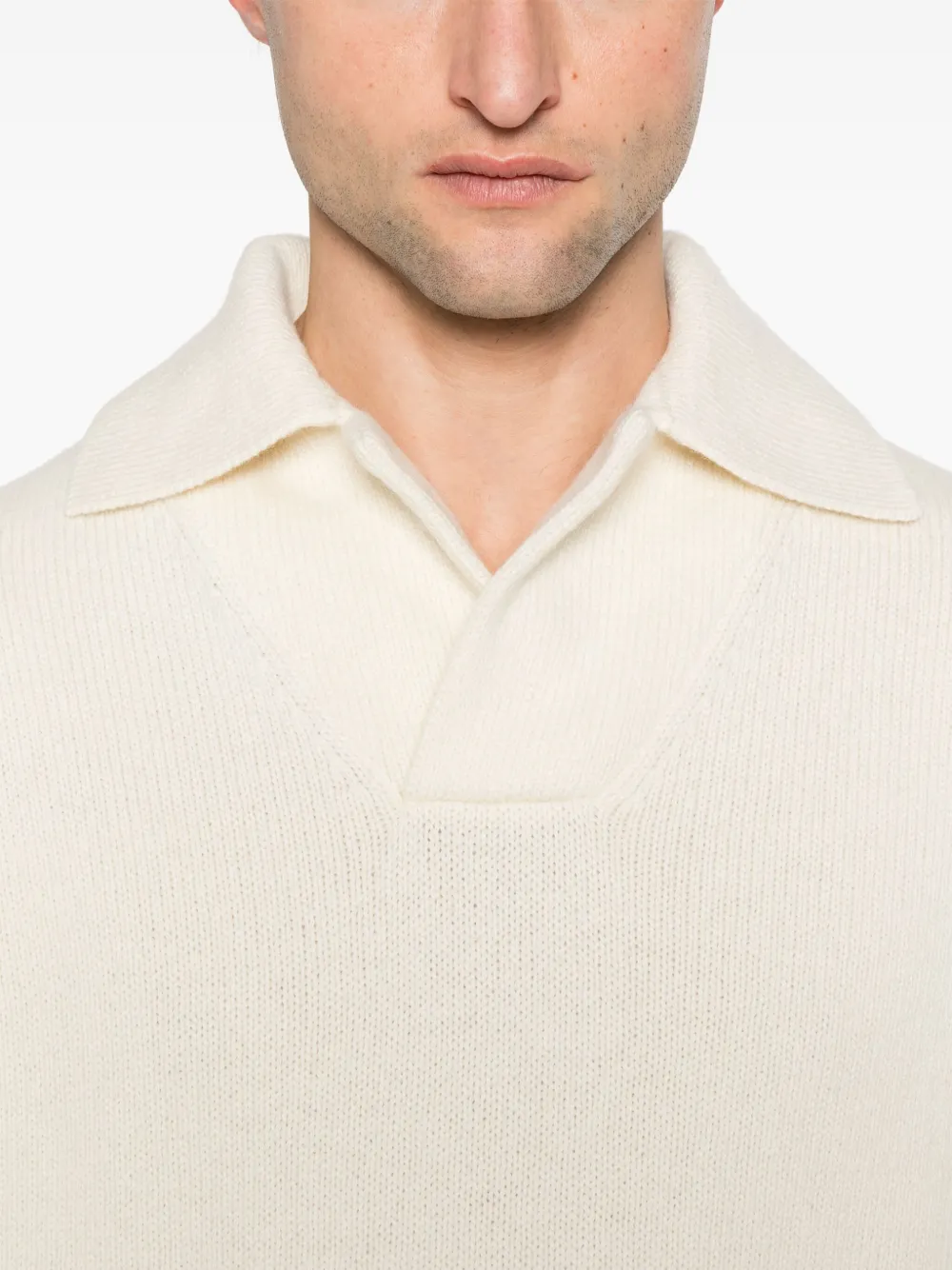 TOM FORD Gebreid poloshirt Beige