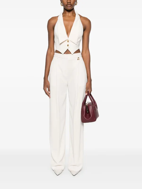 シンプル ELISABETTA FRANCHI コントラストステッチ パンツ 黄 Elisabetta Franchi コントラストステッチ パンツ