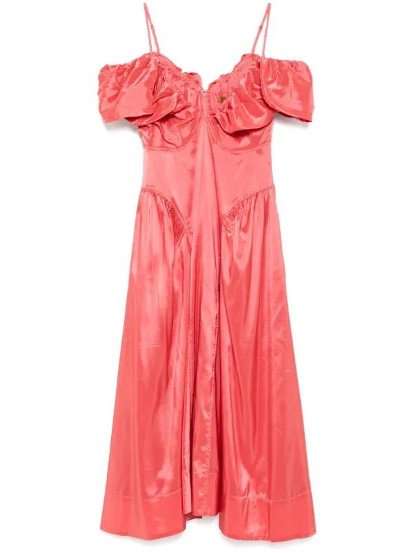 rejina pyo pink dress Plaid Print Long Dress