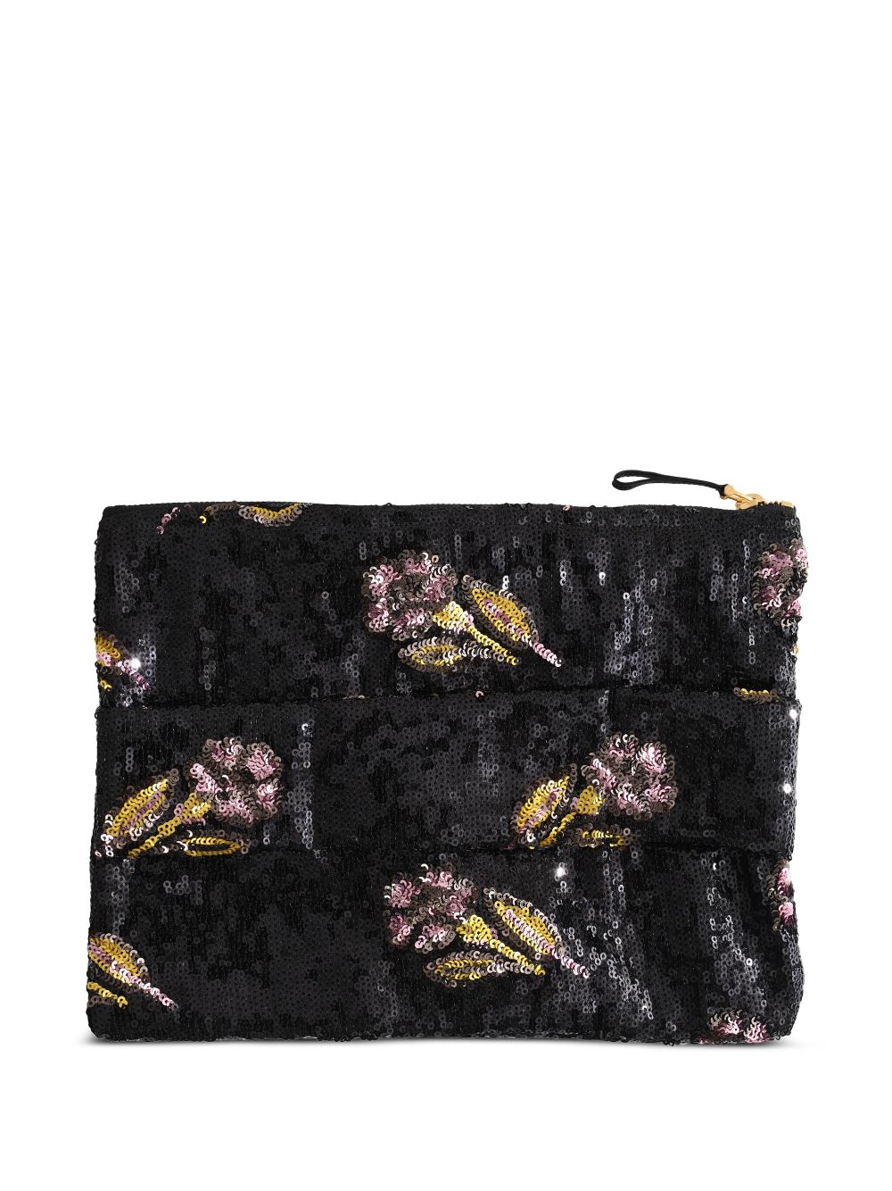 La Doublej Ruffle Clutch Bag In Black