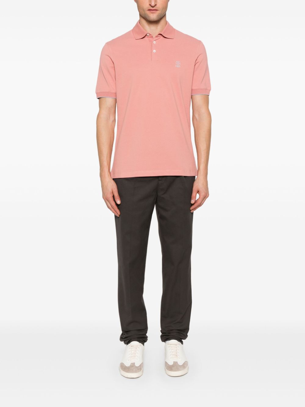 Brunello Cucinelli logo-print polo shirt - Roze