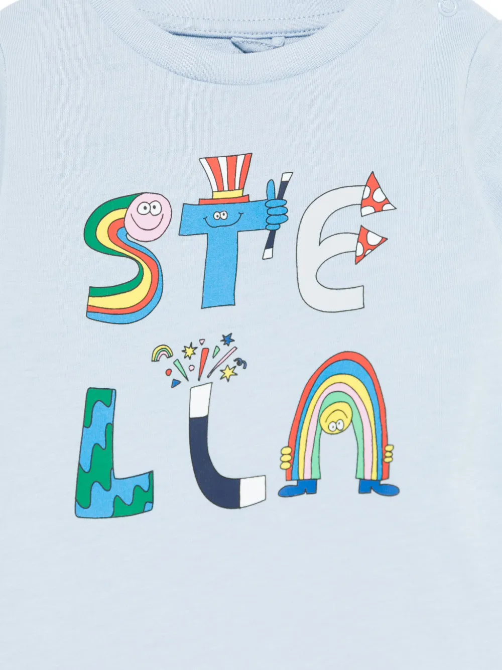 Stella McCartney Kids T-shirt met logoprint Blauw