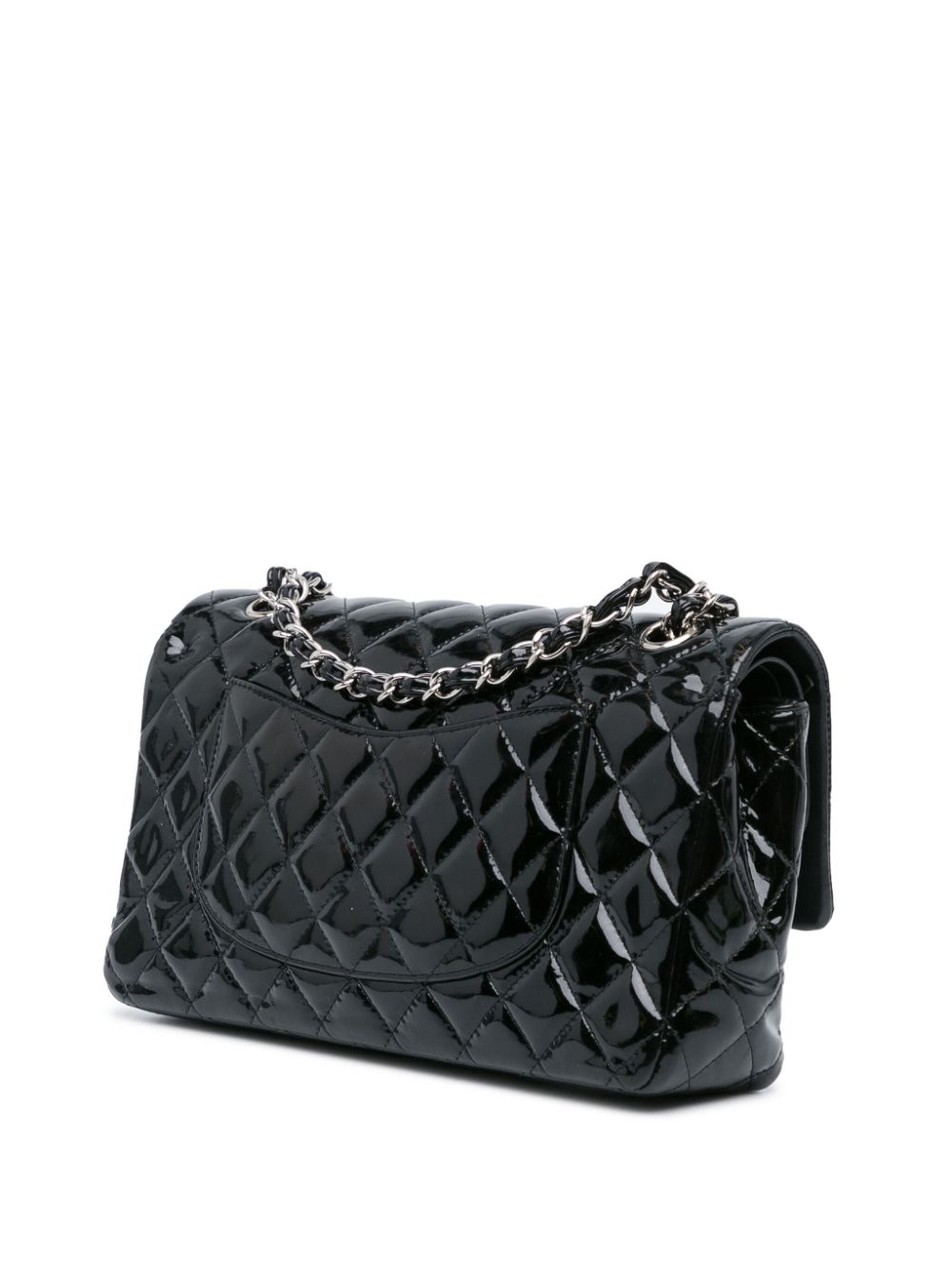 CHANEL Pre-Owned 2012 Medium Classic Patent Double Flap shoulder bag - Zwart