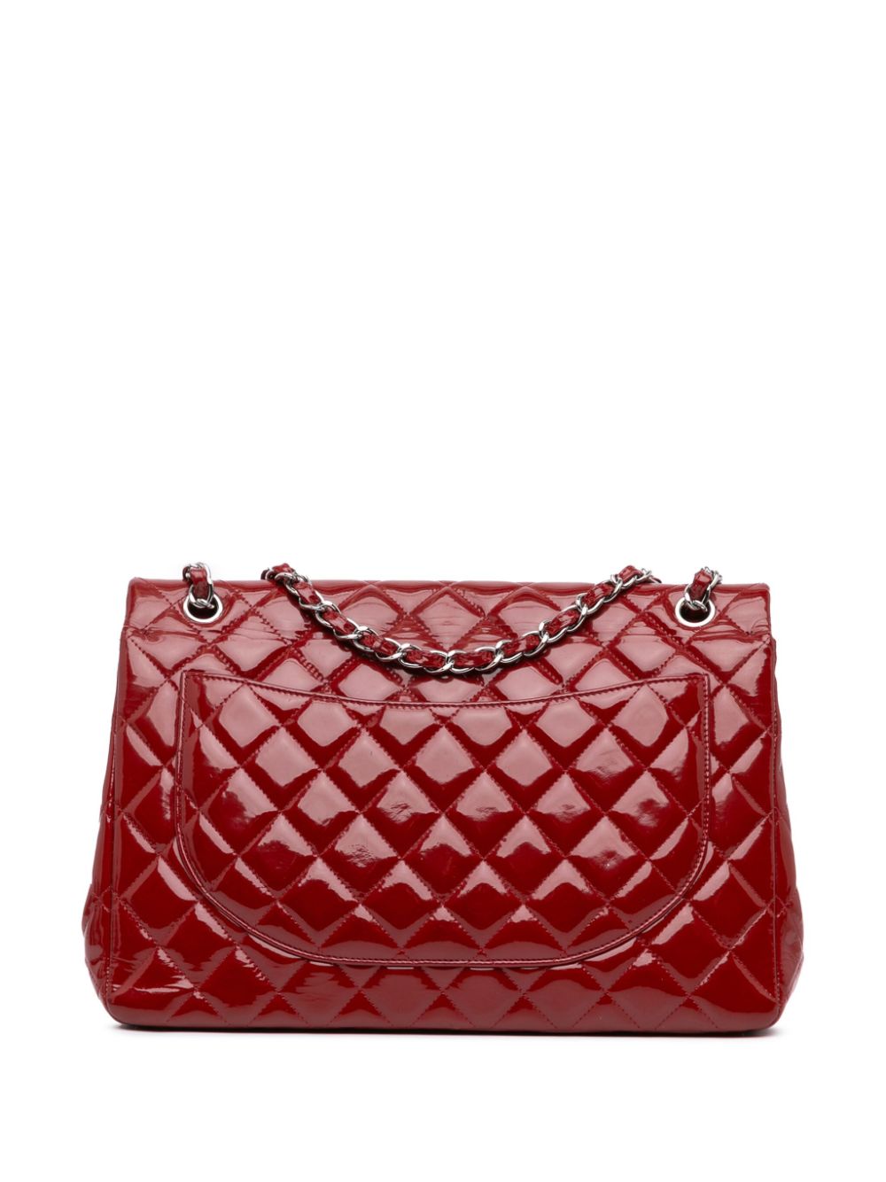 CHANEL Pre-Owned 2010-2011 Maxi Classic Patent Double Flap shoulder bag - Rood