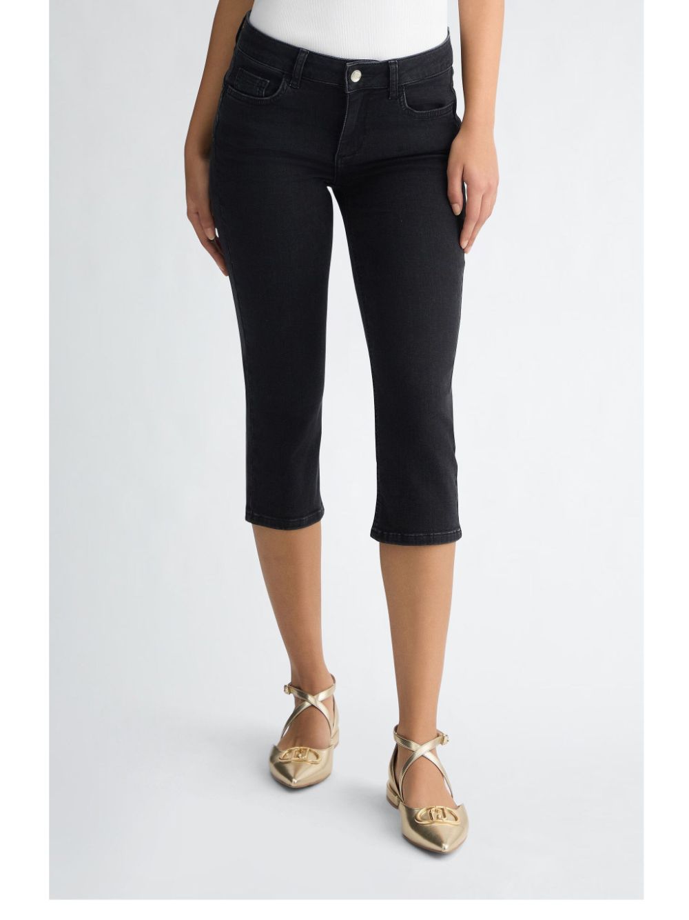 LIU JO Bottom Up Capri jeans - Zwart