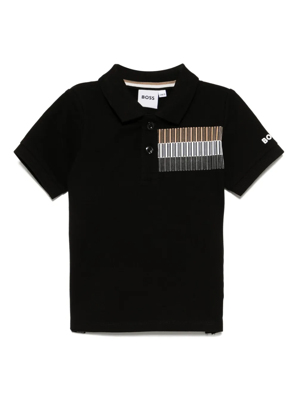 BOSS Kidswear Poloshirt met grafische print Zwart