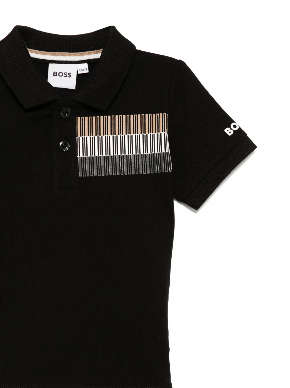 BOSS Kidswear Poloshirt met grafische print Zwart