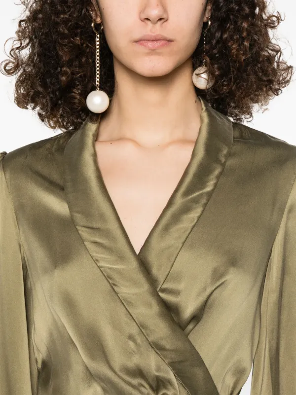 ZIMMERMANN シルク ラップミニドレス | グリーン | FARFETCH JP
