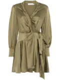 ZIMMERMANN silk wrap mini dress - Green