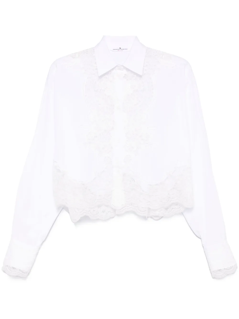 lace-panelling shirt