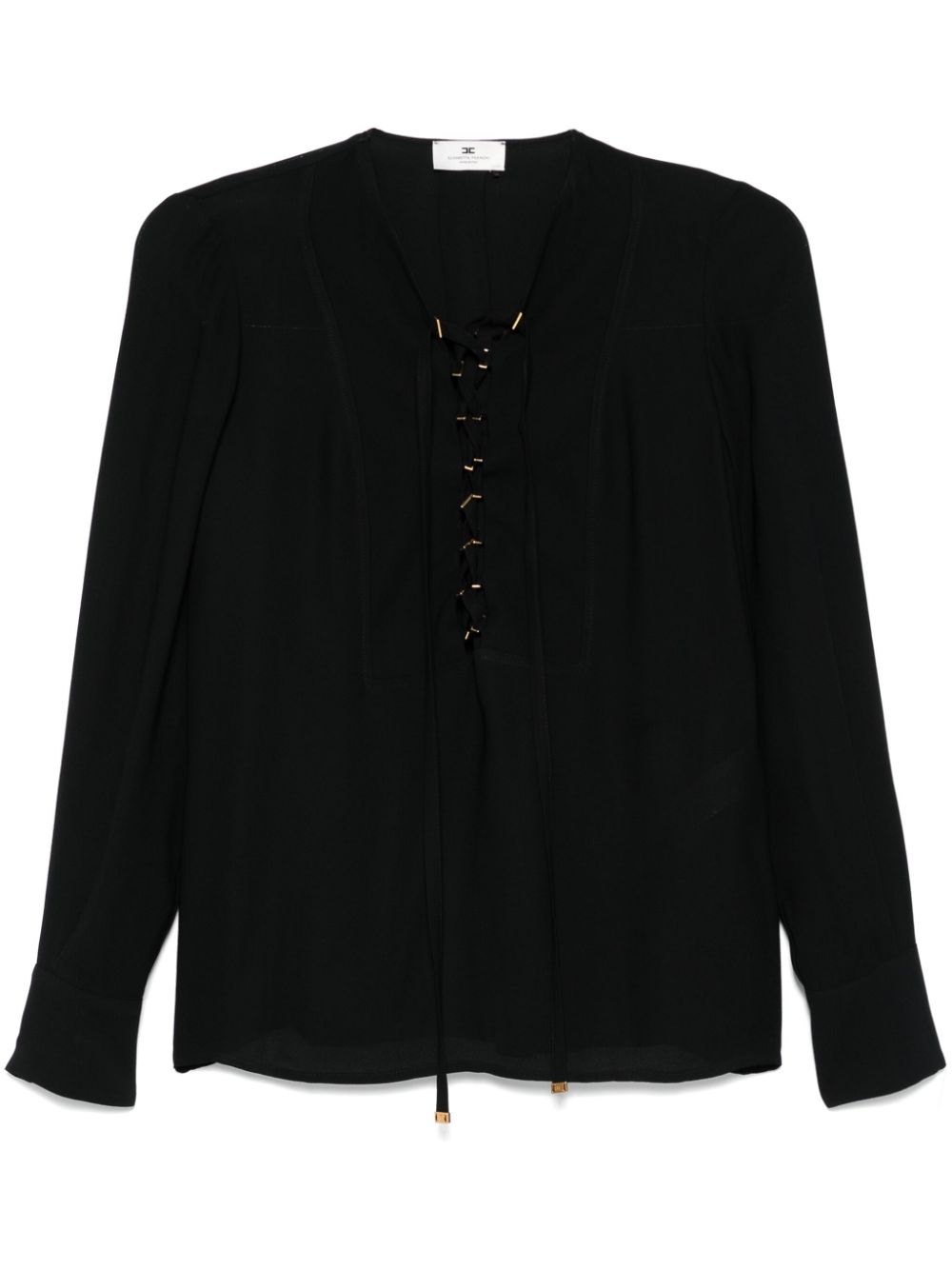 lace-up georgette blouse