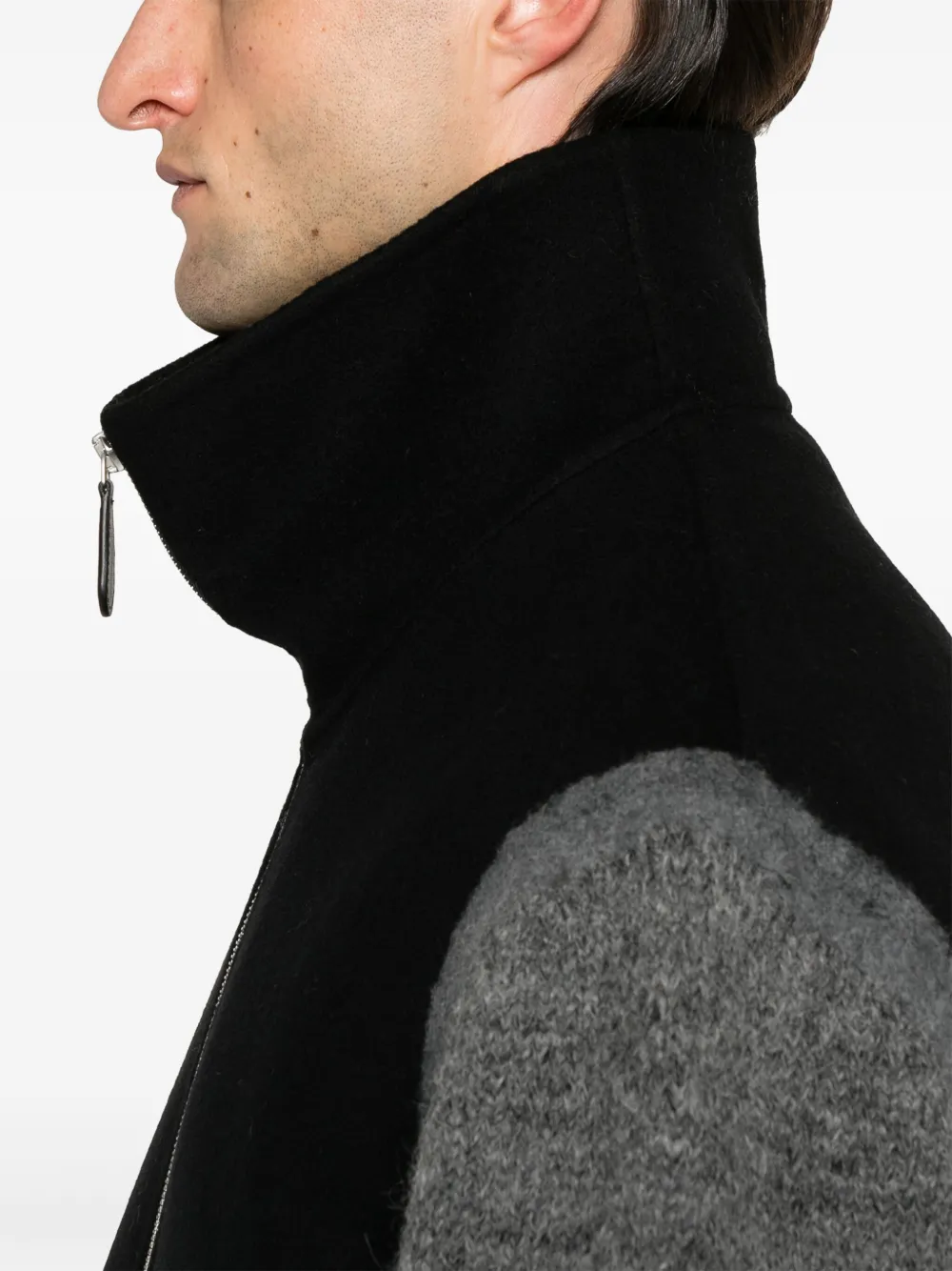 Jil Sander Blended Sleeve Jacket In Black
