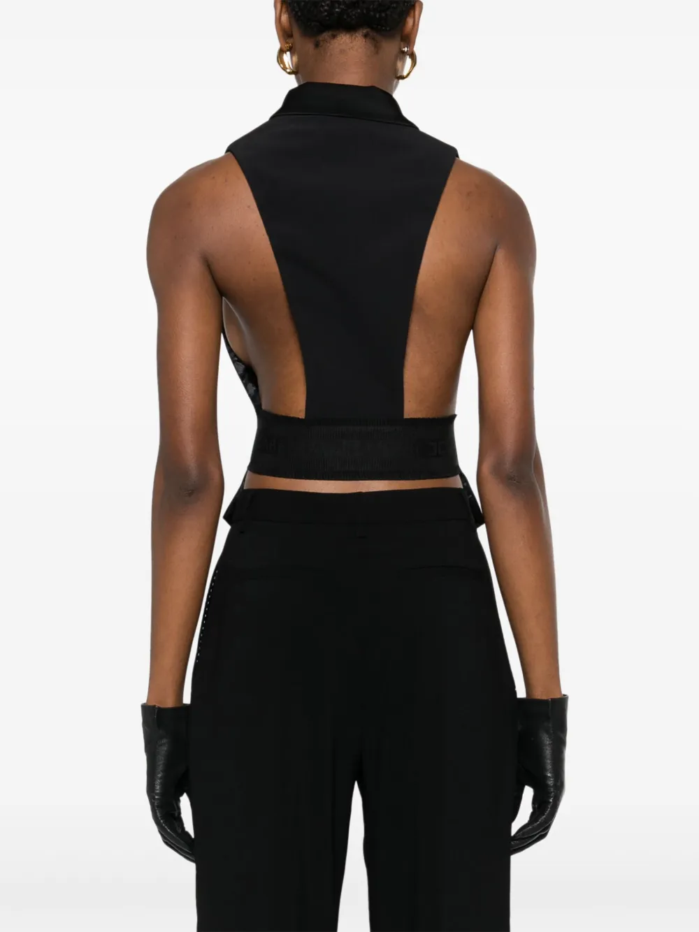 Elisabetta Franchi Lightweight Cool Wool Waistcoat In Schwarz