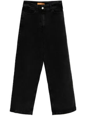 パンツ isabel marant wide straight Black denim ISABEL MARANT Jenny straight-leg Jeans | Black | FARFETCH