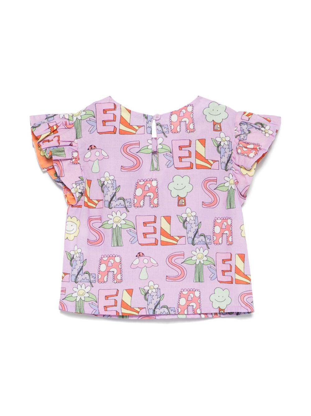 Stella McCartney Kids Top met logoprint - Paars