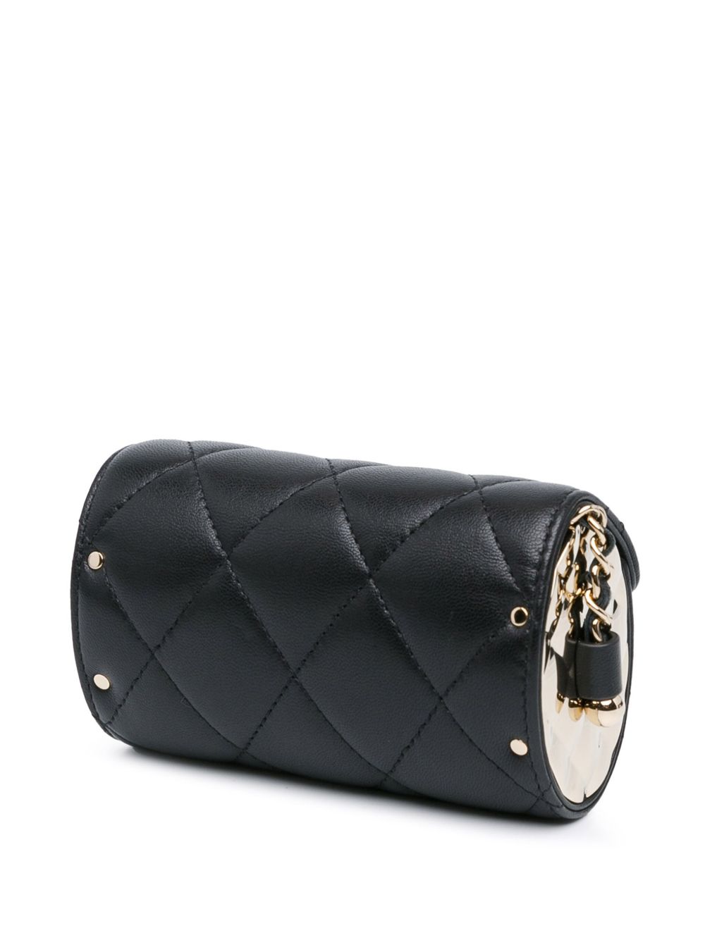 CHANEL Pre-Owned 2021 Quilted Lambskin Box Of Secrets Card Holder With Chain crossbody bag - Zwart