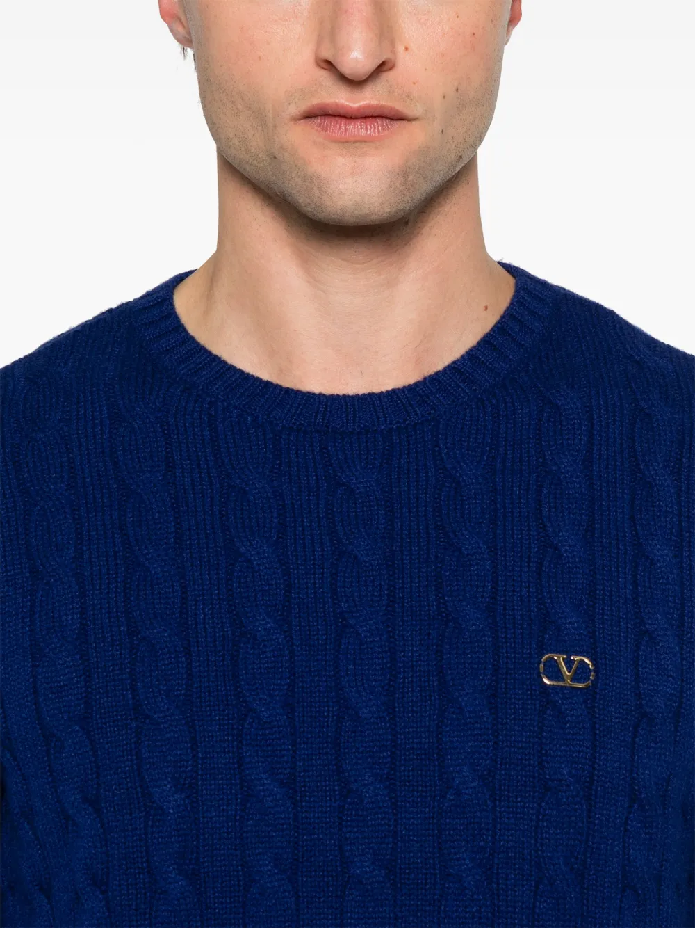 Valentino Garavani Kabelgebreide trui Blauw