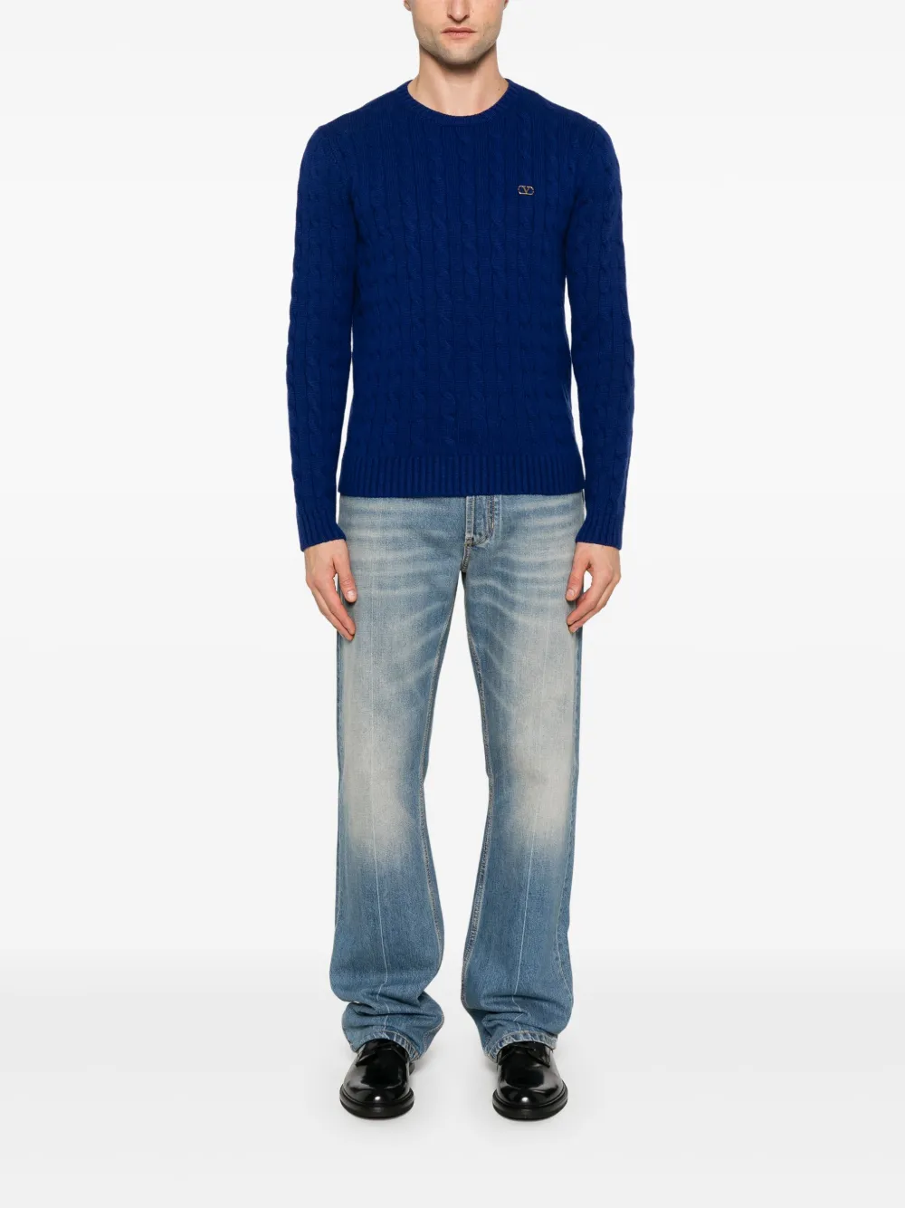 valentinogaravani Valentino Garavani Kabelgebreide trui - Blauw