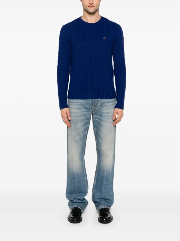 【送料&関税込】Valentino Cable Knit Sweater Valentino Garavani - Cable knit sweater blue - The Corner