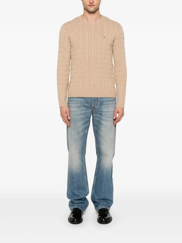Valentino Garavani cable-knit Sweater | Neutrals | FARFETCH RO