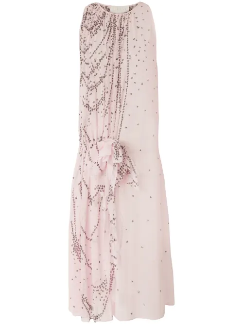 Robe mi-longue à détail noué - Genny - Modalova