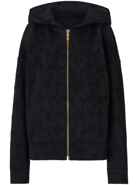 Genny hoodie con motivo floral en jacquard