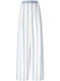 Genny striped palazzo pants - White