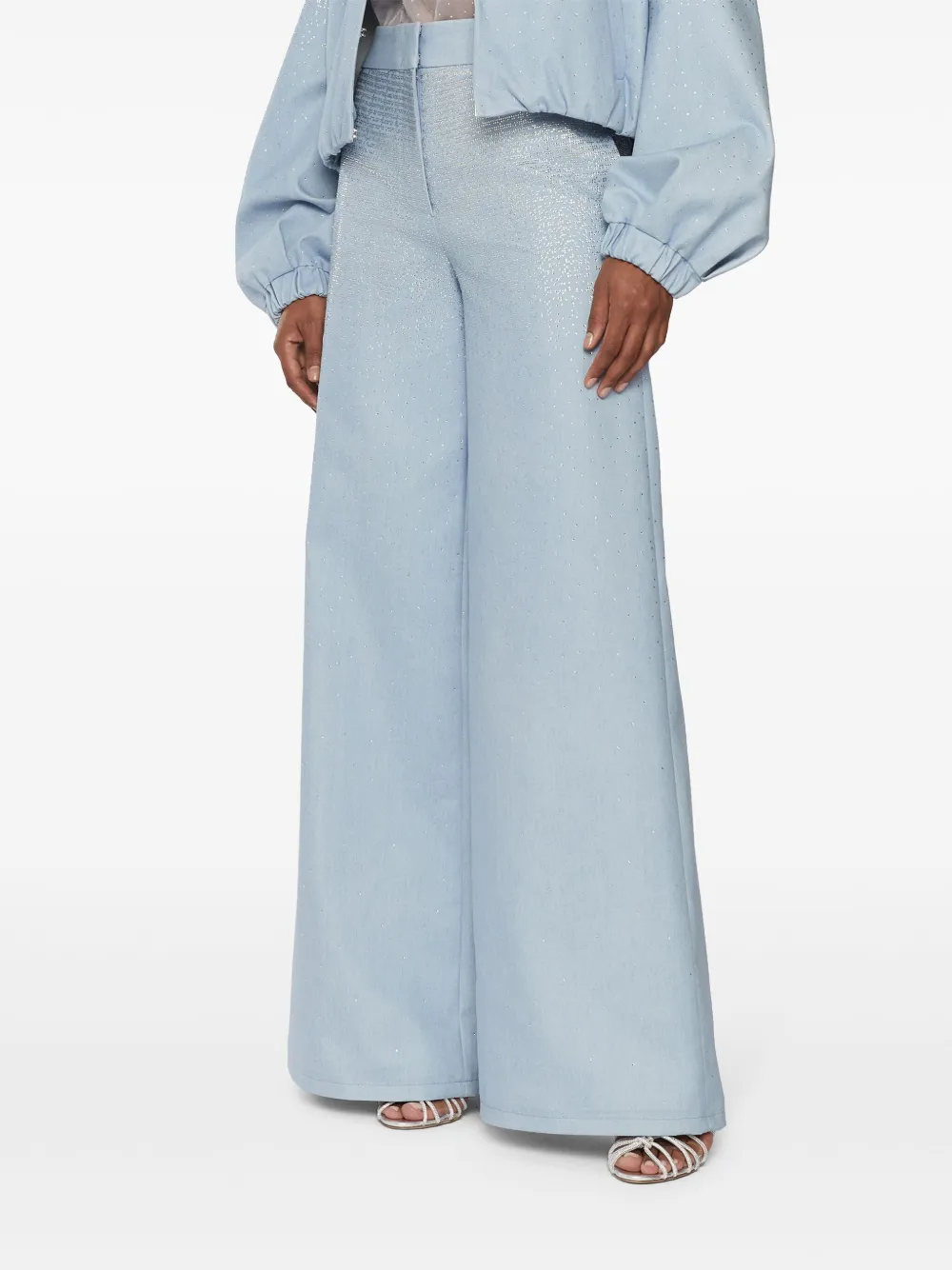 GENNY RHINESTONE-EMBELLISHMENT FLARED JEANS 