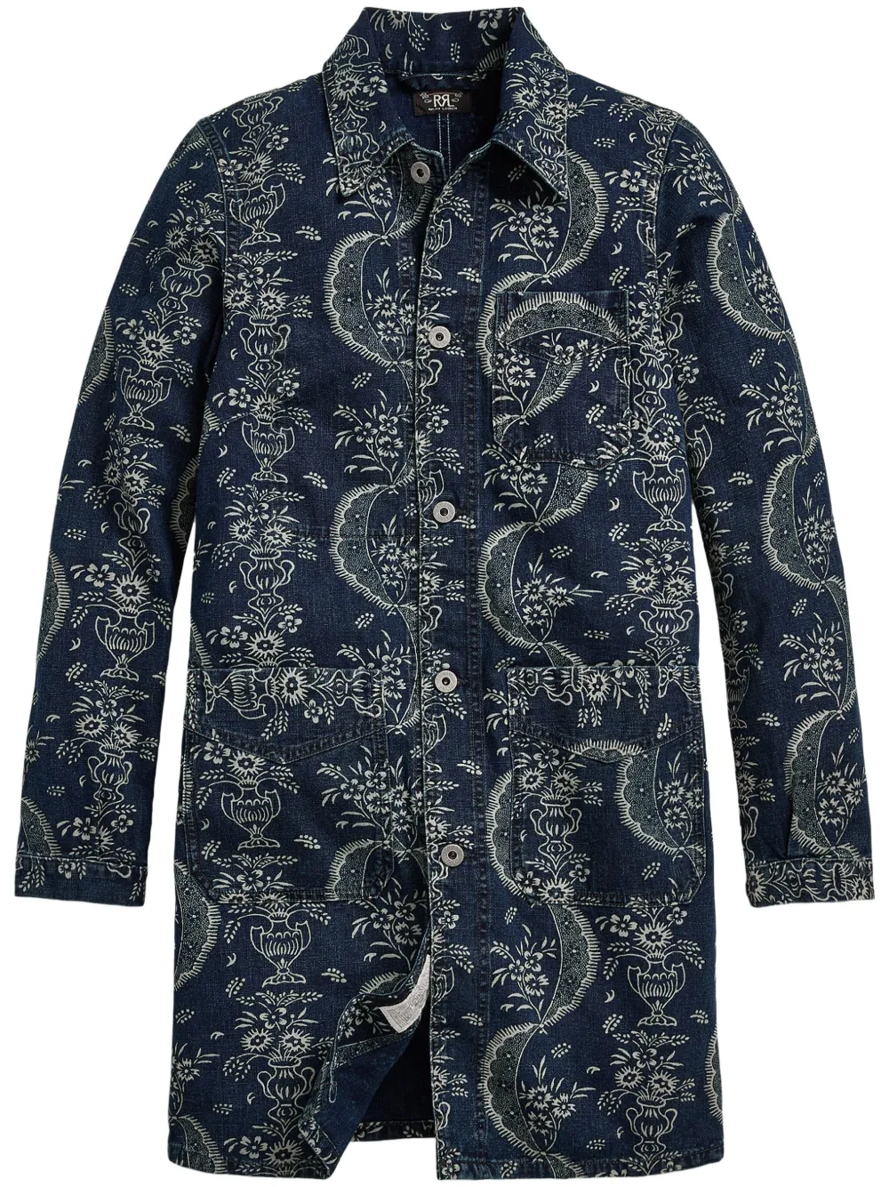 Ralph Lauren RRL Jacquard jas met enkele rij knopen Blauw