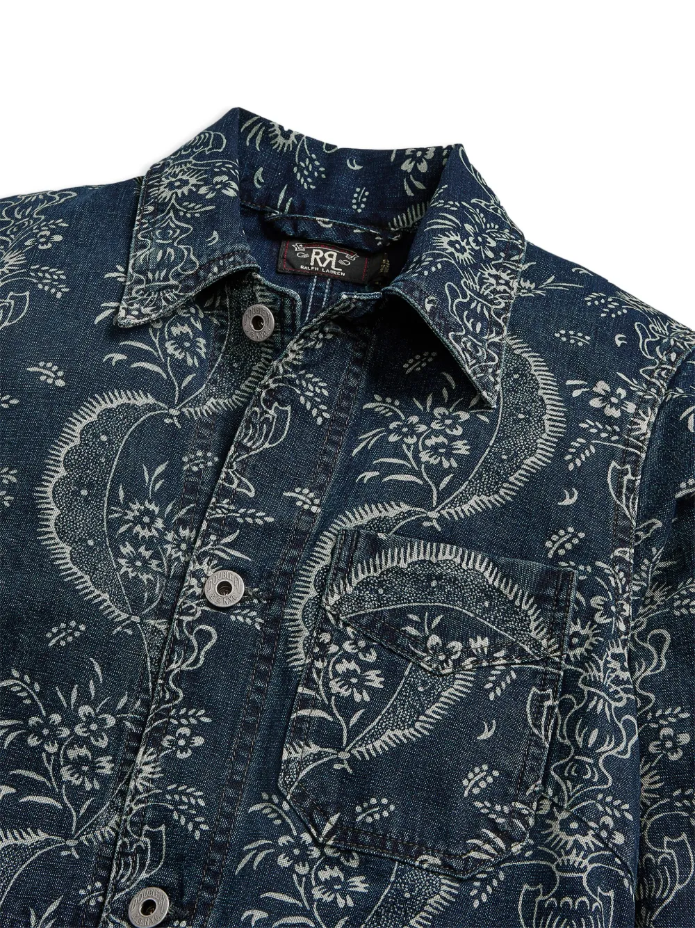 Ralph Lauren RRL Jacquard jas met enkele rij knopen Blauw