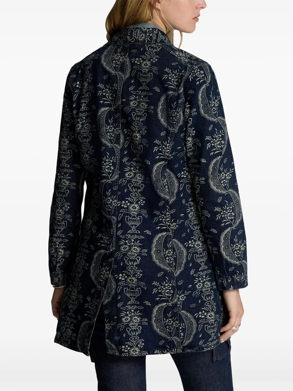 Ralph Lauren RRL Jacquard jas met enkele rij knopen Blauw